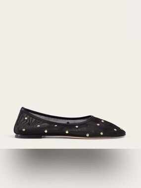 Dear Frances Black Studded Ballet Flats